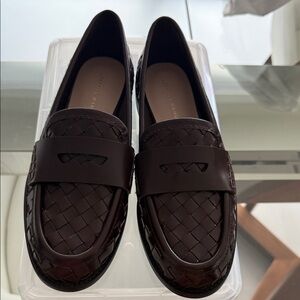 Loeffler Randall Dark Brown Woven Loafers